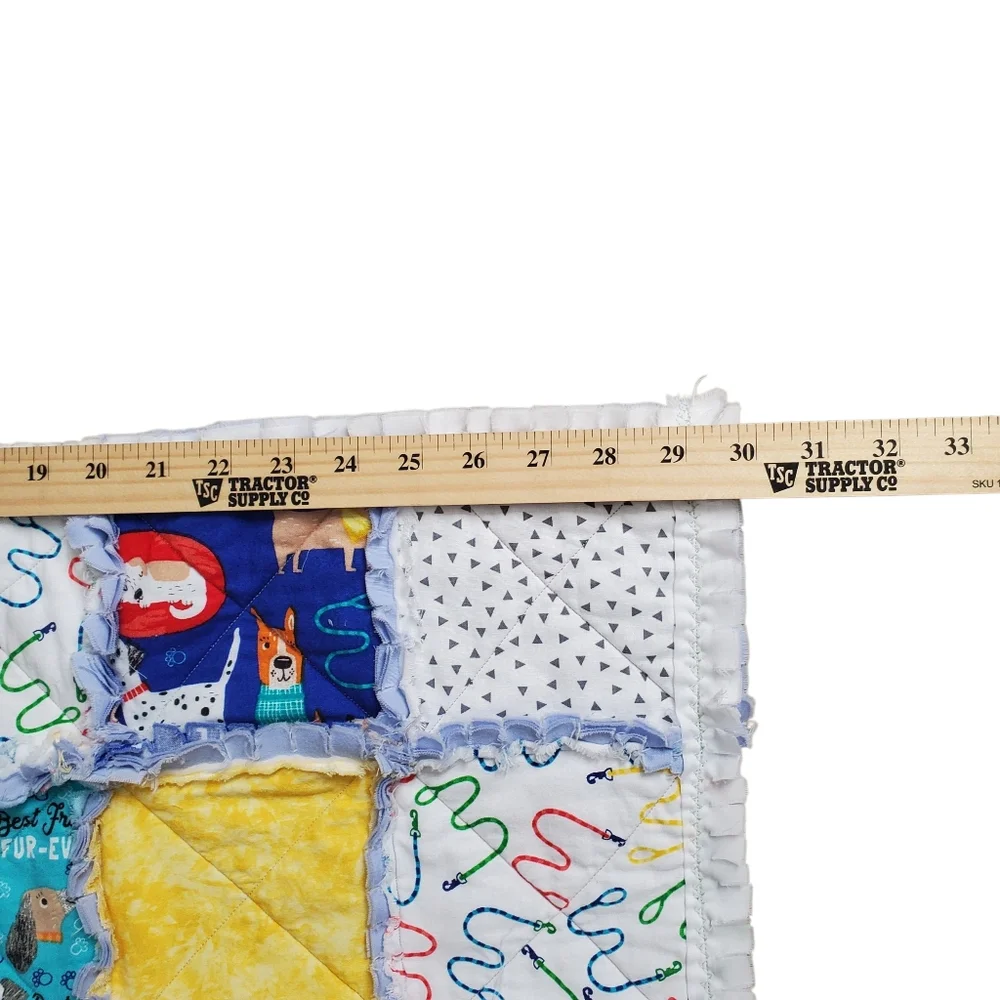 New Homade Baby Boy Puppy Rag Quilt
